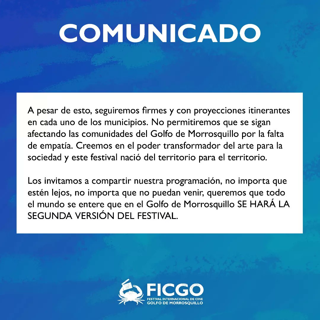 #ficgo 2022

Para nosotros es muy importante agradecer cada esfuerzo y aporte que se ha sumado a ésta iniciativa en la región.

Gracias por el apoyo brindado, gracias por creer y ser parte de este sueño.❤️

¡Pronto la nueva programación! 🌅
ficgofestival.com
#Ficgo2022