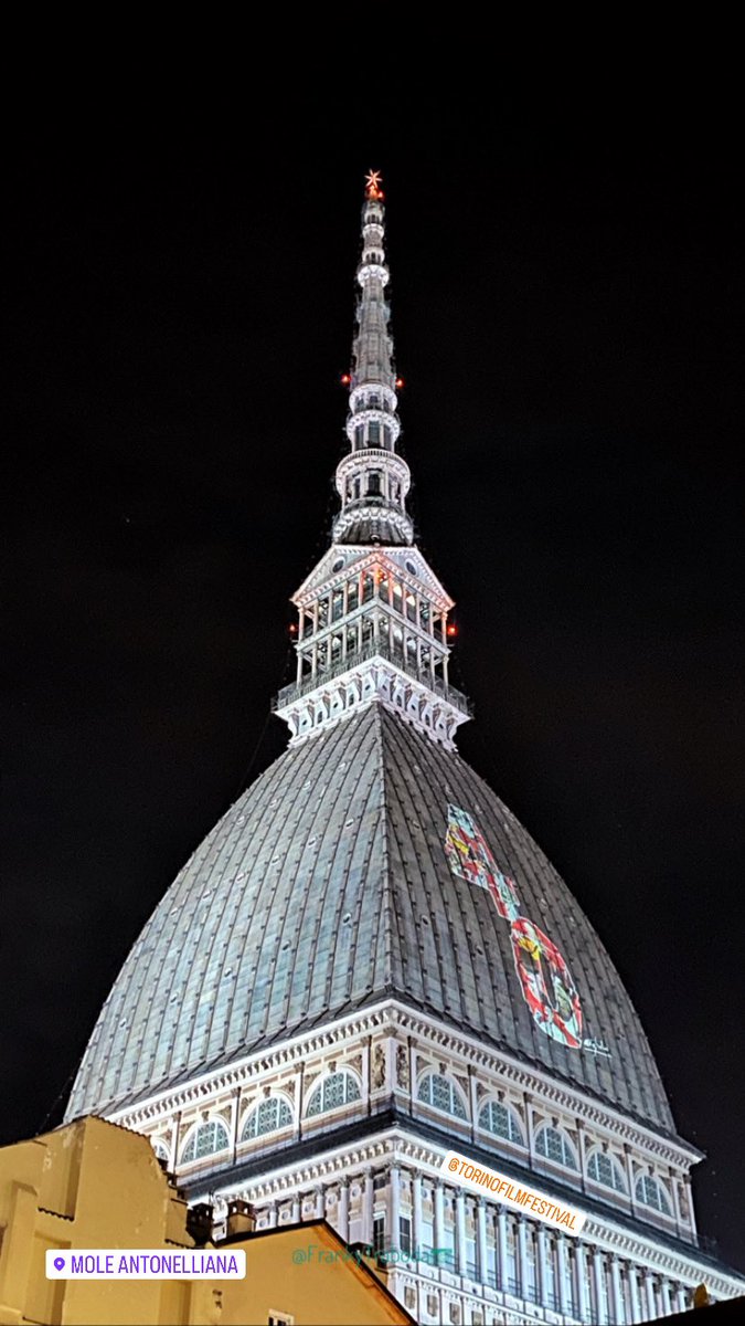 FrankyTraboda's tweet photo. La Mole Antonelliana illuminata per il #40tff  @torinofilmfest https://t.co/0s8rOF5ISz