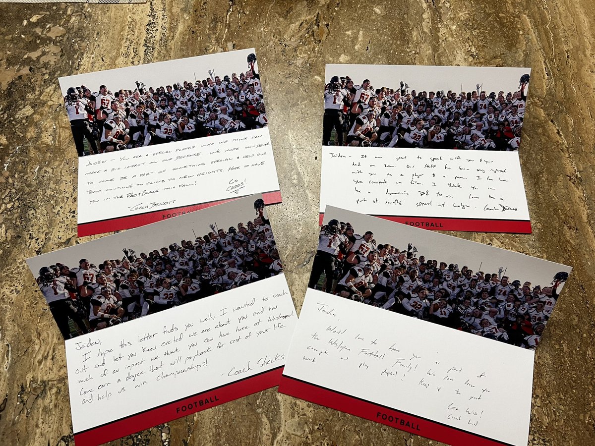 I appreciate the love from Wesleyan! <a href="/Wes_Football/">Wesleyan University Football</a> Thank you <a href="/CoachDiCenzo/">Dan DiCenzo</a> and staff for reaching out! #GoCards