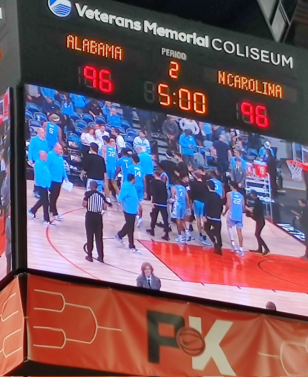 carlberman's tweet photo. Thought we were going to have time for a beer between games. Now we are headed to the 4th OT. Some really bad offensive execution by both teams in all the OT's #PK85 #PKInvitational https://t.co/OAGF6f9Vf8