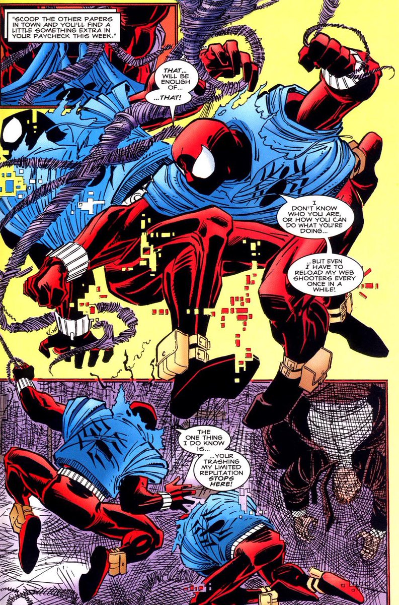 _Ben_Reilly's tweet photo. I think John Romita Jr. drew Scarlet Spider the best, I love how big and baggy his hoodie is. Looks comfy. https://t.co/1TIXosEjHf