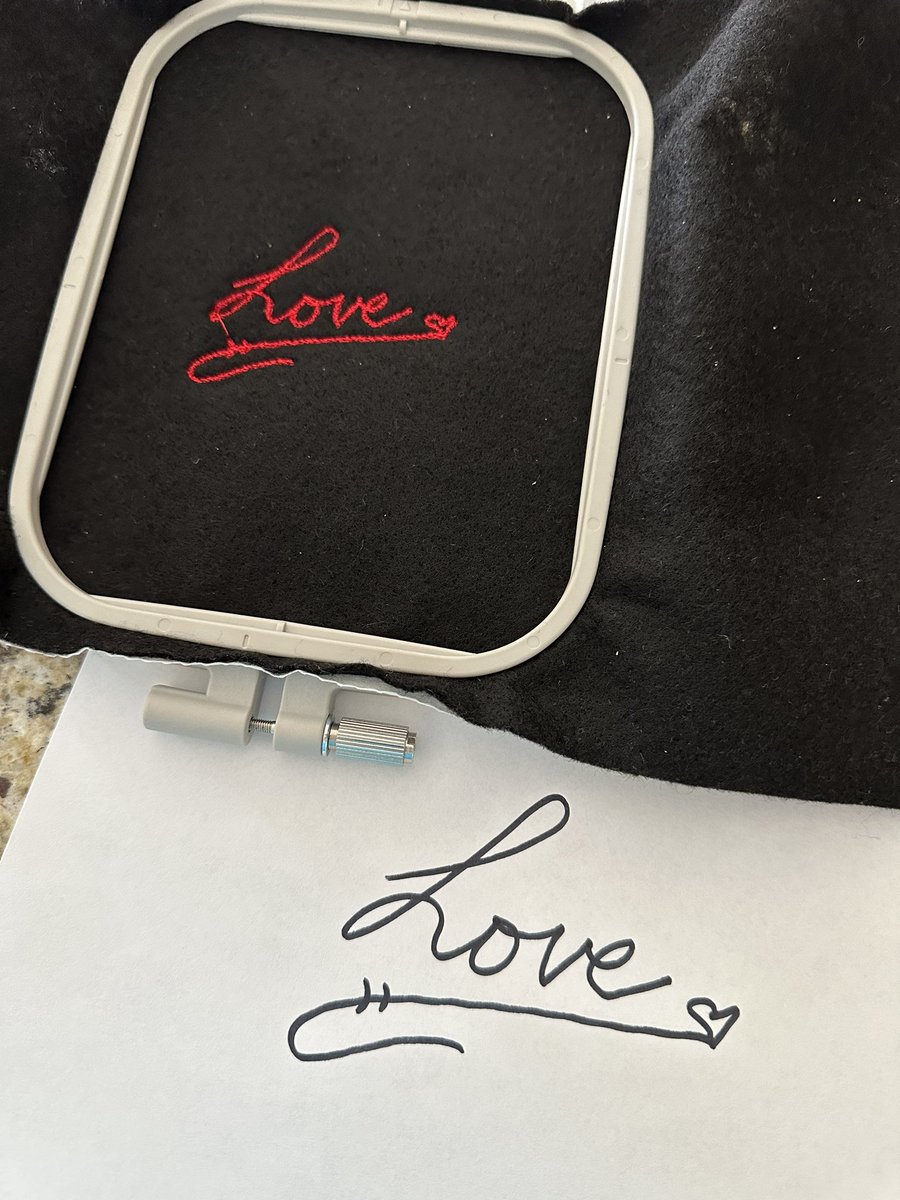 dorifriedman's tweet photo. Practicing my embroidery… 😊 #makersgonnamake #embroidery #brothersewingmachine #makered https://t.co/ib4BI3bukQ