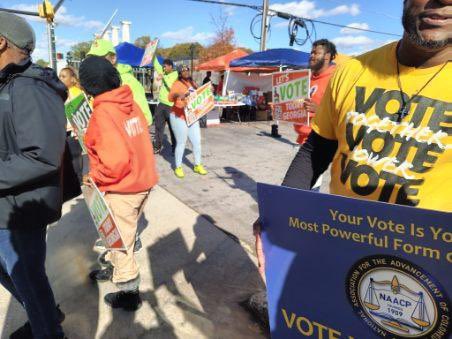 Georgia_NAACP's tweet image. All over the State, Units were out canvassing and motivating the #EarlyVote in Georgia. #GoVote.