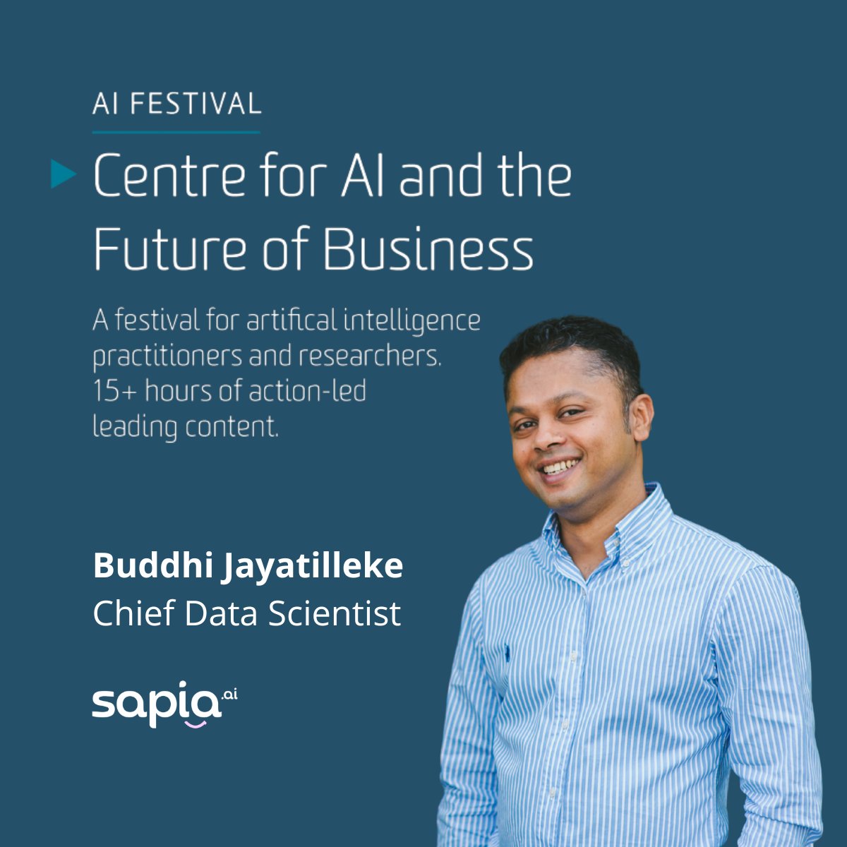 get_sapia's tweet photo. Our Chief Data Scientist Buddhi Jayatilleke will be presenting live on #ethicalAI for #recruitment at this year's @DeakinDisba AI festival in Melb, alongside leaders from Deloitte and IBM. Not one to miss! https://t.co/6EGvx3ZTKd