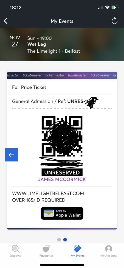 jamesmcc77's tweet photo. I have a spare @wetlegband ticket for tonight’s @LimelightNI gig. I’m currently in Pug Uglys. Make yourself known if you want it. #wetleg #ticketfairy #limelight https://t.co/39s7PXqHvL