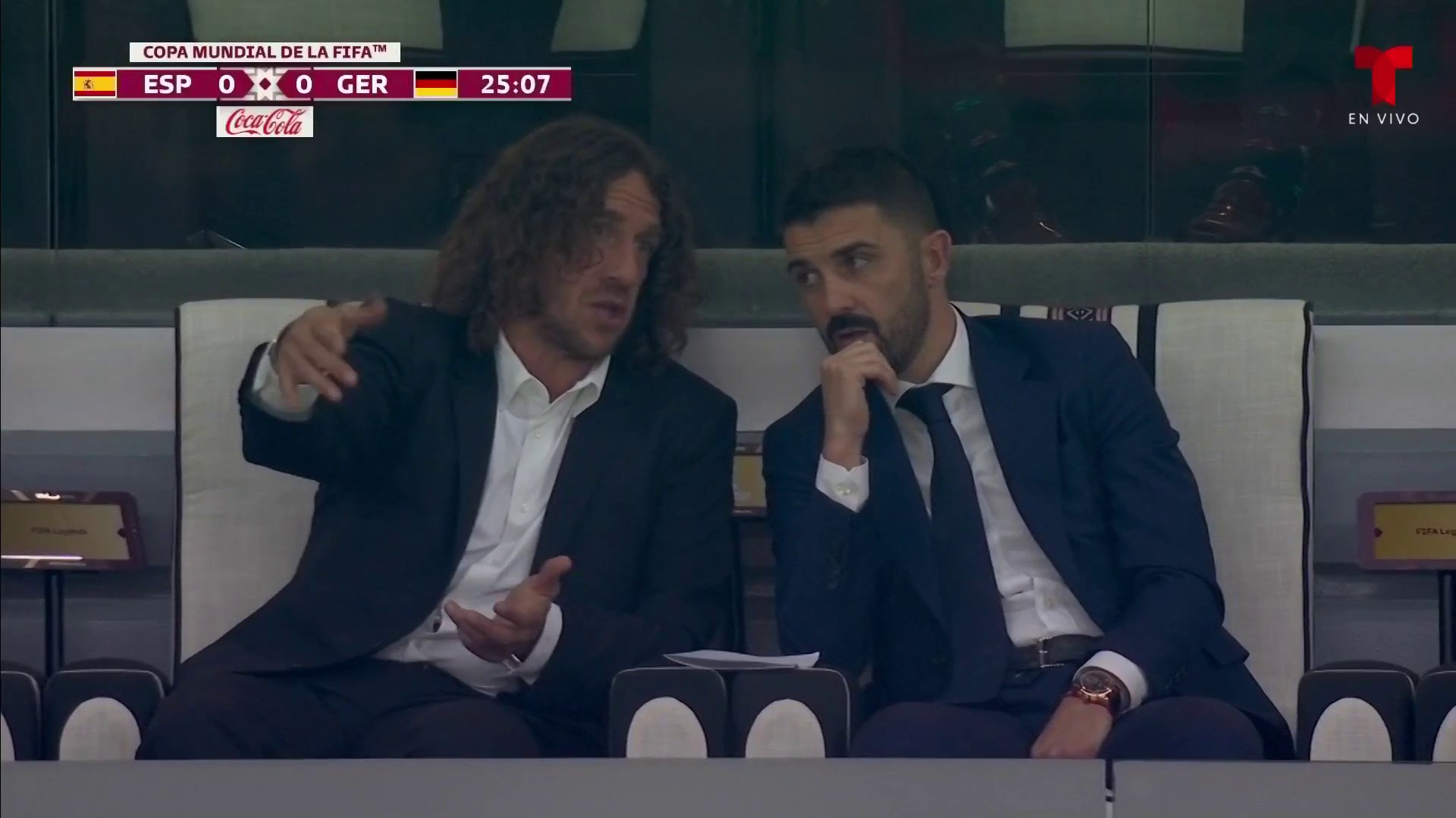 NBC Sports Soccer on X: "Spain and Barcelona legends Carles Puyol and David  Villa are in the building! #FIFAWorldCup https://t.co/7ApqxVdxMq" / X