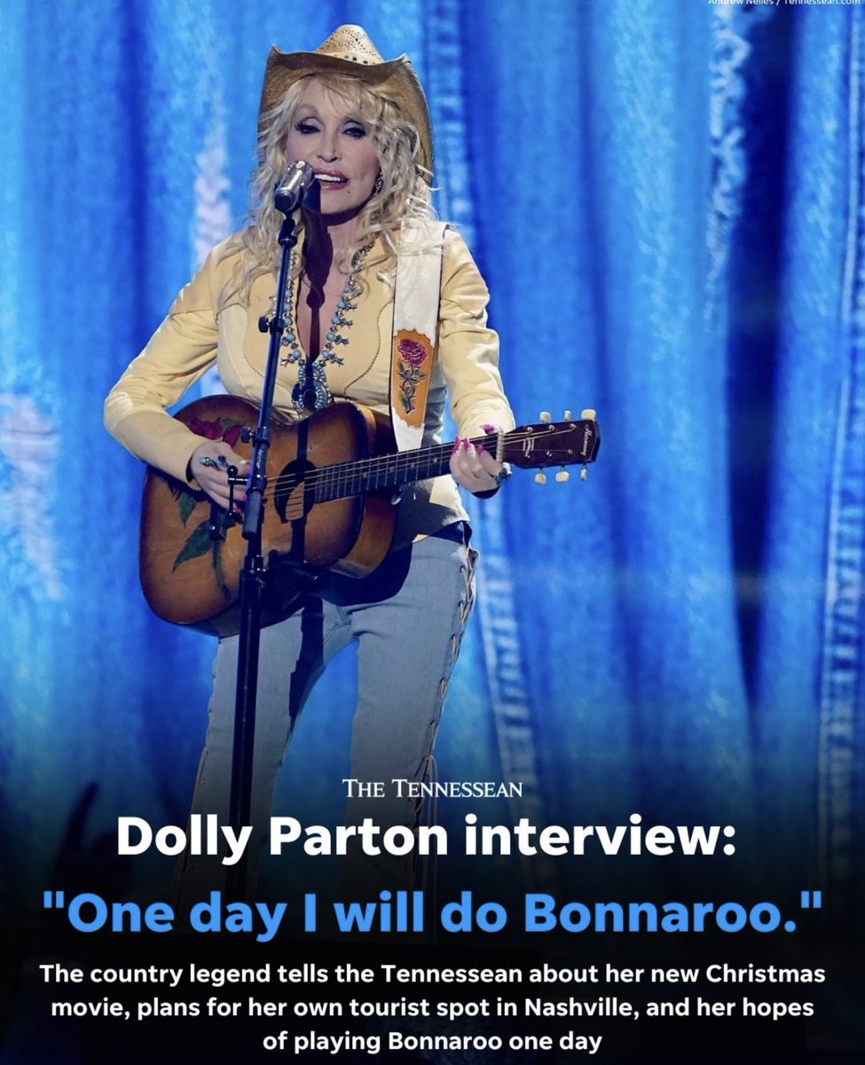 TheFestiveOwl's tweet photo. The #Roomor mill took off this morning with this quote from, @DollyParton.

With that said — she is not currently booked to play @Bonnaroo in 2023 or beyond as of today.

The quote + story was a surprise to sources as well but the interest IS mutual…whether now or in the future. https://t.co/JjO4ZxCRur