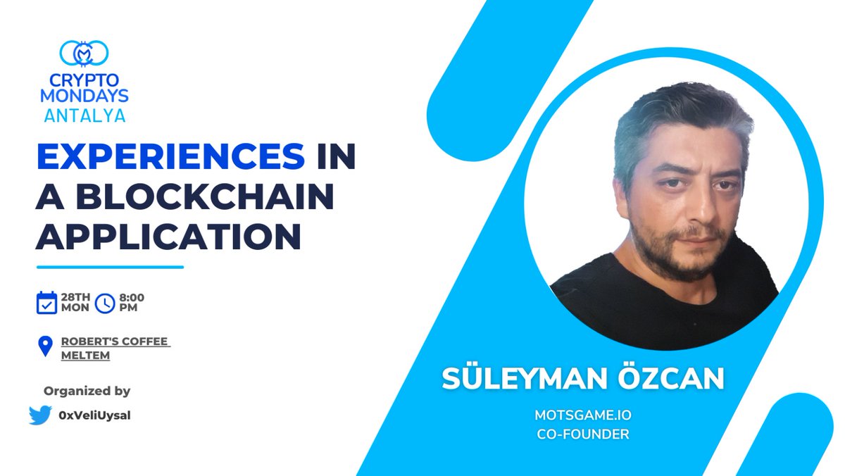 We are organizing our sixth #CryptoMondays event in Antalya 🎉

🗓 28/11/2022 8.00PM
📍 Robert’s Coffe, Meltem

We are waiting all blockchain ethusiasts to our meeting, see you on Monday!

Join our Antalya TG group to be informed about the next meetings!
 t.me/CMAntalya