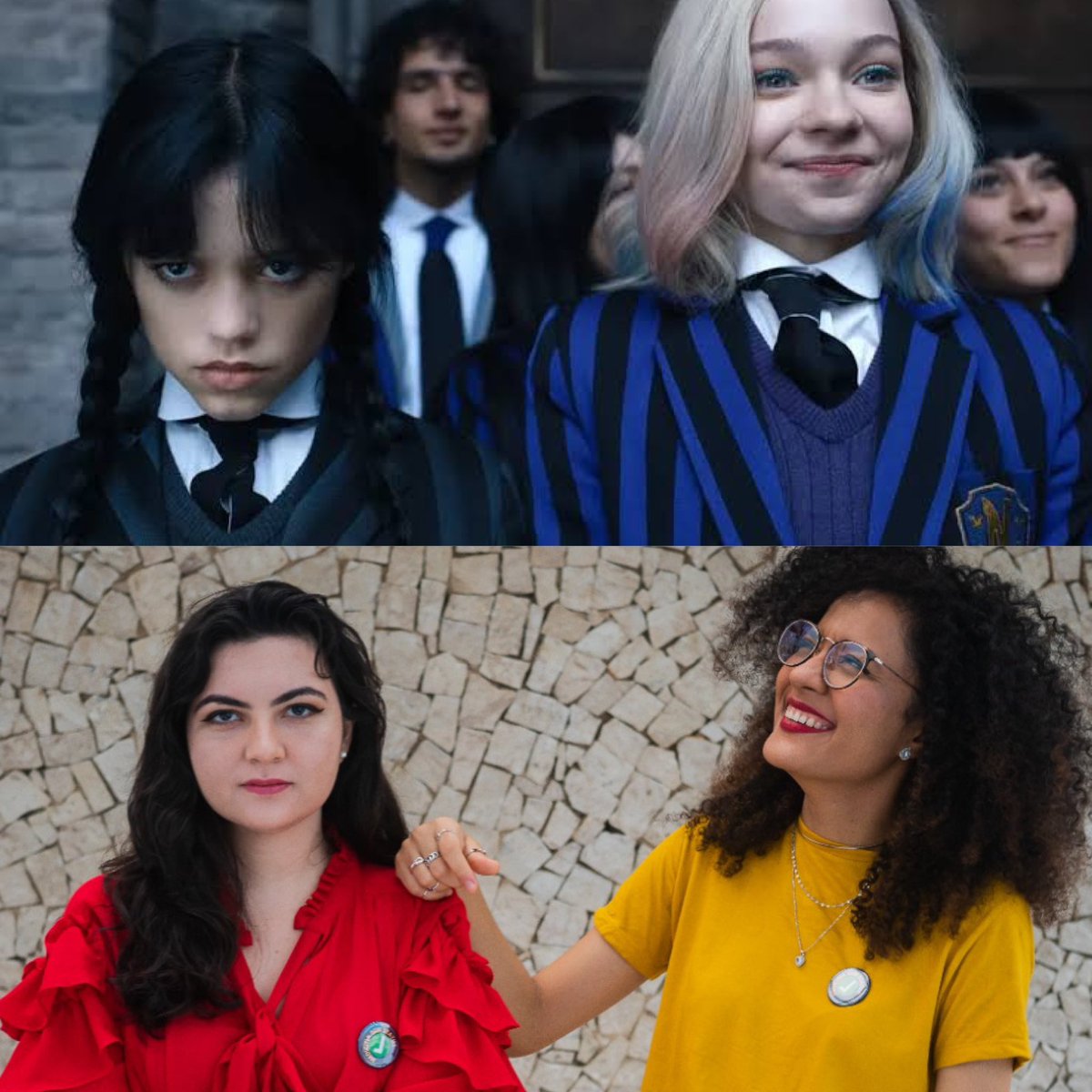 espectrusmed's tweet photo. Qualquer semelhança não é mera coincidência 😂 (somos wandinha e enid da vida real https://t.co/eAIoZZk8W3