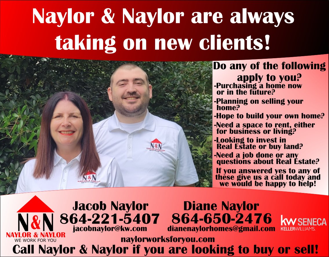 We are always open for business and welcome anyone that needs our help. We work for you, stay safe everyone! 
#realestate #naylorandnaylor #dianenaylor #jacobnaylor