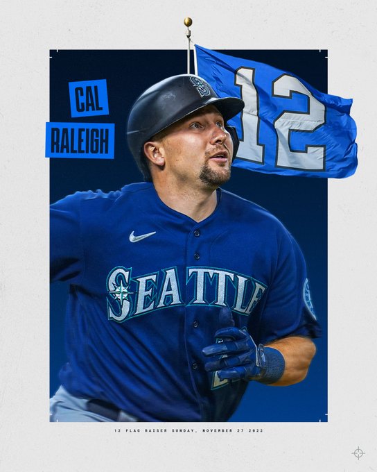 Mariners catcher Cal Raleigh will be raising the 12 Flag today! 