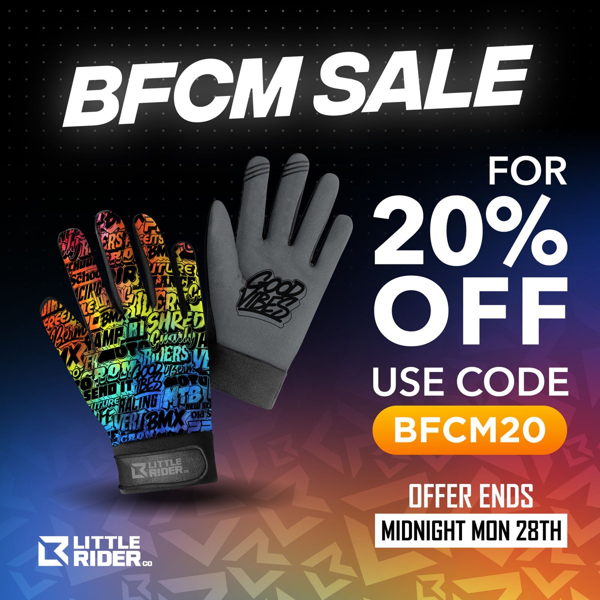 Our Black Friday Weekend comes to an end soon!

Get 20% off this weekend with code BFCM20 at littlerider.com/bfcm