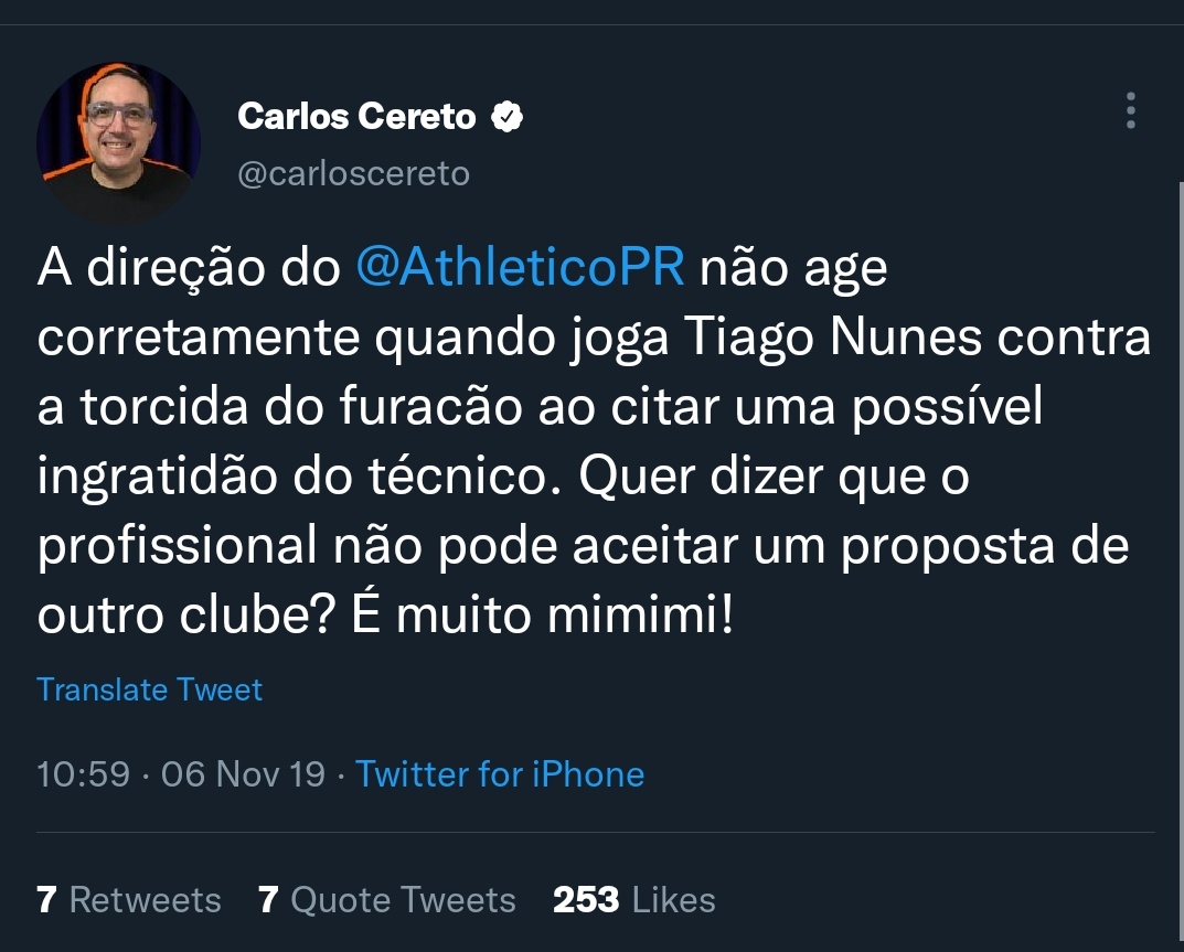 surgek's tweet photo. @delaurentiis_br @marcimag_ Fui atrás dos tweets do chorão sobre Tiago Nunes. Quando eles levam vantagem é mimimi dos outros, quando tomam preju chamam de picaretagem. https://t.co/aFahzmETQx
