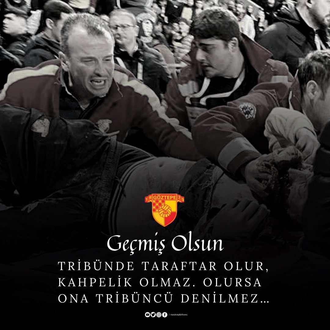 maratonplatform's tweet photo. Geçmiş Olsun @Goztepe 
Tribünde taraftar olur, kahpelik olmaz. Olursa ona tribüncü denilmez… https://t.co/6Wcpe9sfYF