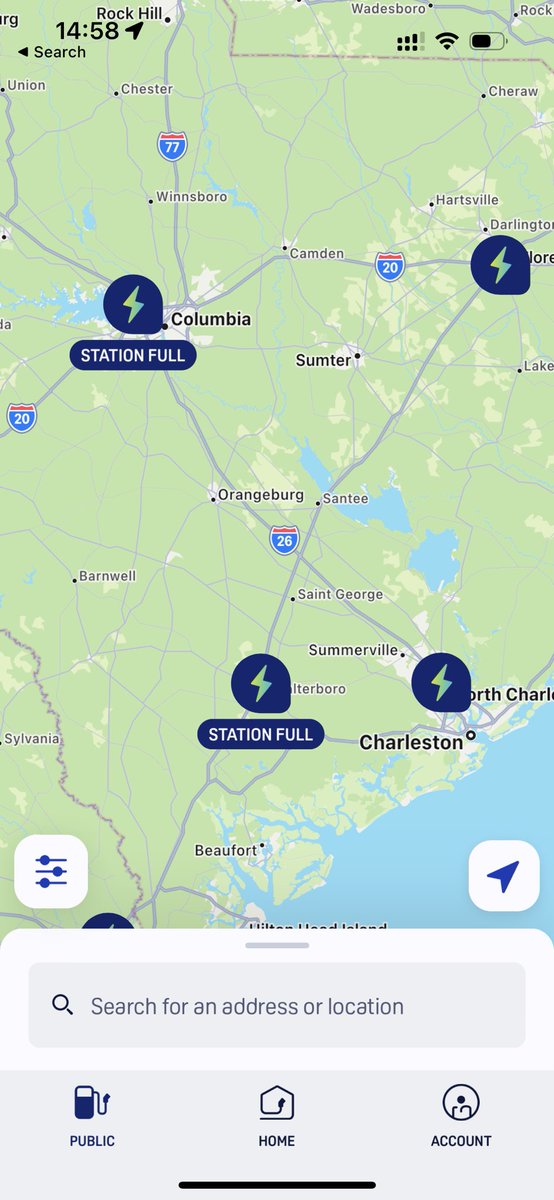 brandenflasch's tweet photo. Full @ElectrifyAm stations around the country 😬 Here’s South Carolina, Florida, California and Colorado https://t.co/sLqIEVI79Y