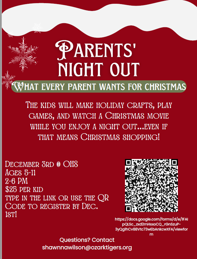 ShawnnaMWilson's tweet photo. There's still time to register! We will decorate cookies, make holiday crafts, and watch a holiday movie! The kids will have a great time while you check items off your holiday shopping list! @ozarkhsdance @ozarkhstigers @OzarkTigers https://t.co/cheRyAdeom
