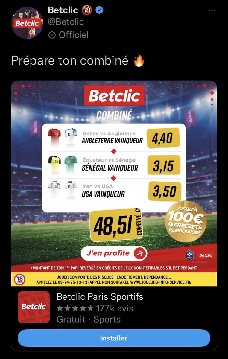 drxtennis's tweet photo. Mais c’est quoi cette campagne de publicité mensongère ?? @Betclic on te dérange pas ? https://t.co/cFI4d6zrh6