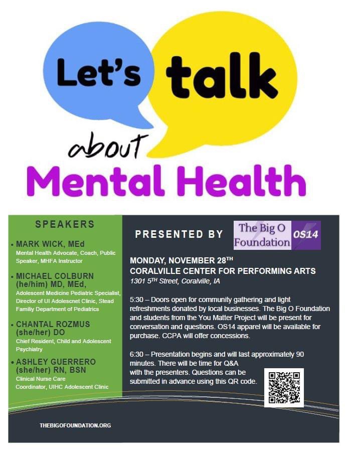 Jennifer skelley (@jenniferskelle1) on Twitter photo Join us tomorrow evening for this free event! #mentalhealthmatters#OS14
<a href="/ColbertJust/">Dr. Justin Colbert</a> <a href="/IowaCityWestHS/">Iowa City West HS</a> <a href="/ImGladYouStayed/">I’m Glad You Stayed Project</a> <a href="/IowaCitySchools/">Iowa City Schools</a> <a href="/LibertyHS_AD/">Mike Morrison</a> <a href="/BoydSkelley/">boyd skelley</a> <a href="/CoachTyCleve/">Tyler Cleveland</a> Join us tomorrow evening for this free event! #mentalhealthmatters#OS14
<a href="/ColbertJust/">Dr. Justin Colbert</a> <a href="/IowaCityWestHS/">Iowa City West HS</a> <a href="/ImGladYouStayed/">I’m Glad You Stayed Project</a> <a href="/IowaCitySchools/">Iowa City Schools</a> <a href="/LibertyHS_AD/">Mike Morrison</a> <a href="/BoydSkelley/">boyd skelley</a> <a href="/CoachTyCleve/">Tyler Cleveland</a>