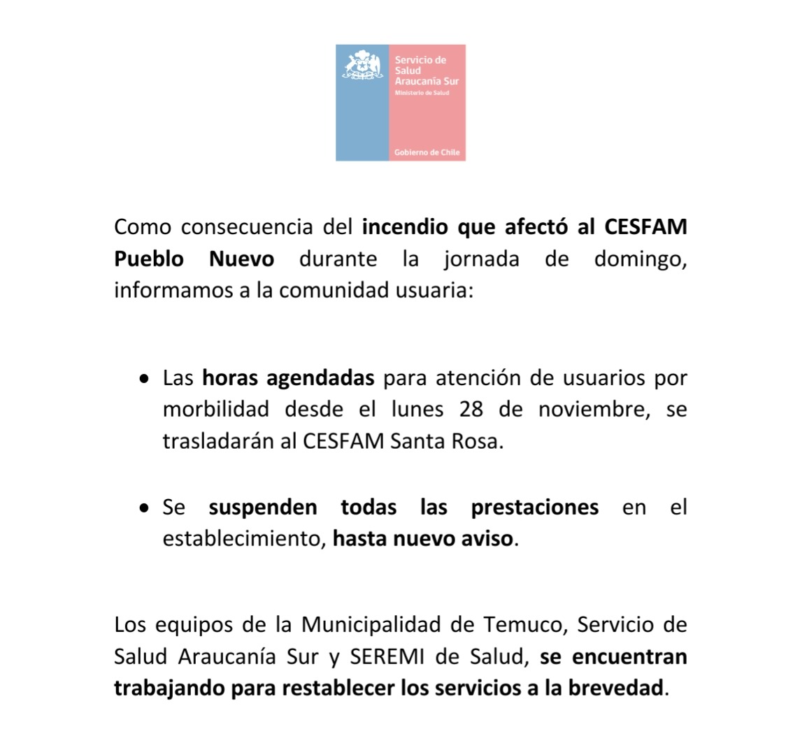 Servicio de Salud Araucanía Sur tweet media