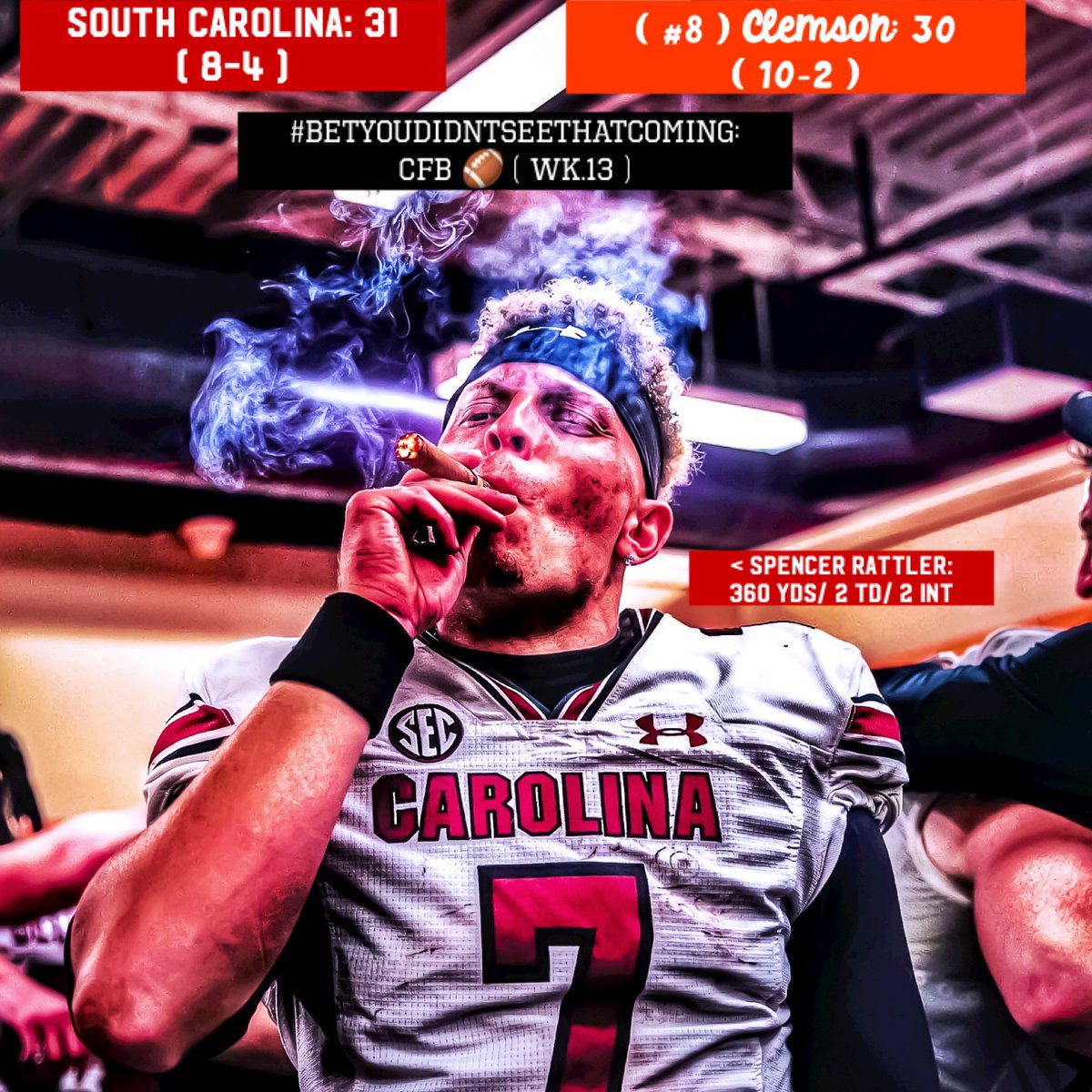 HighlyUndSP's tweet photo. South Carolina playing the Party Crashers defeating Top ( 10 ) squads. Last Week it was Tennessee. This Week it was Clemson. https://t.co/9ThawNsZRi