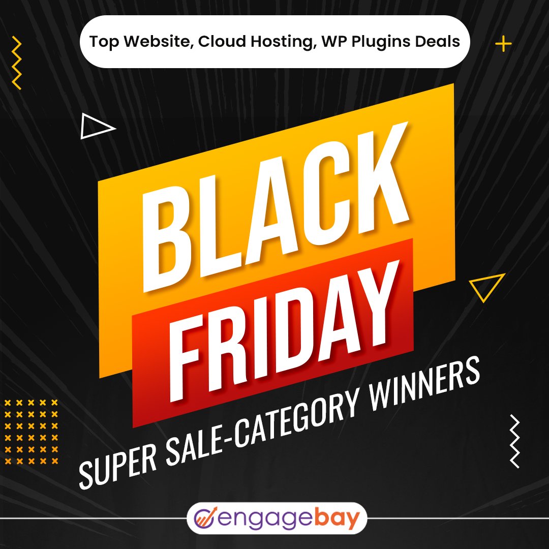 engagebay's tweet photo. Here're our top selections for 2022's best #BlackFriday #CyberMonday #SaaS deals for #Website #CloudHosting #WPPlugins #Software: @FastCometCloud, @cloudways, @wpvividcom, @WPX_Hosting, @licensebridge

For the full list, visit https://t.co/NJ4zkgd70c https://t.co/JFsEuMpY9N