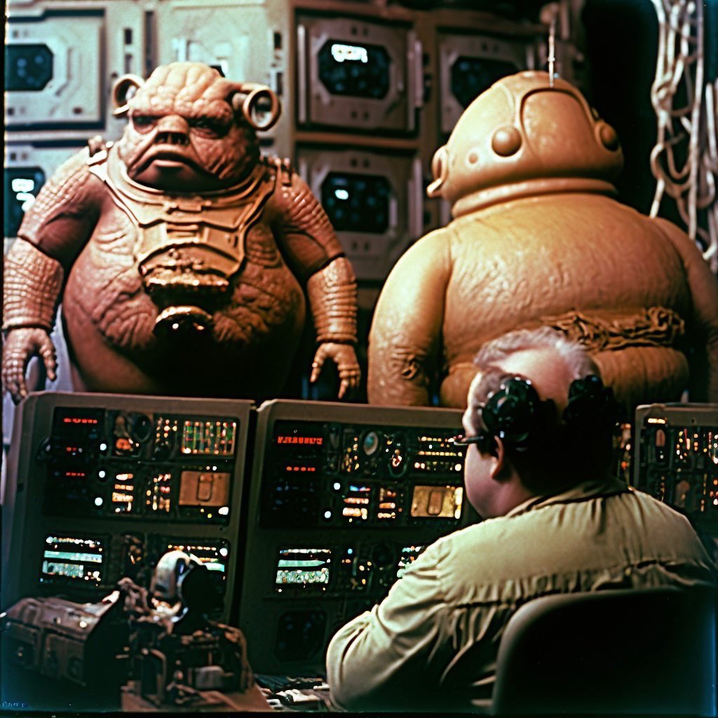 ChrisMennell's tweet photo. Midjourney Fake Space Opera TV show from an alternate 70’s/80’s, Set #2 

#midjourney #aiart #sciencefiction #spaceopera https://t.co/uTIiB0KTUZ