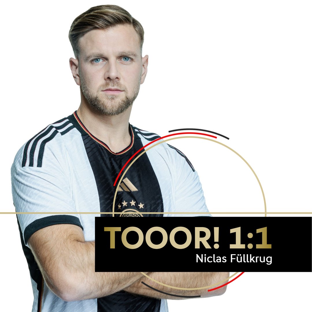 ⏱️ 83. Min.

Ja man! Niclas #Füllkrug trifft zum Ausgleich! Weiter so!!! 🔥🔥🔥

🇪🇸🇩🇪 1:1 #ESPGER #GER #WM2022