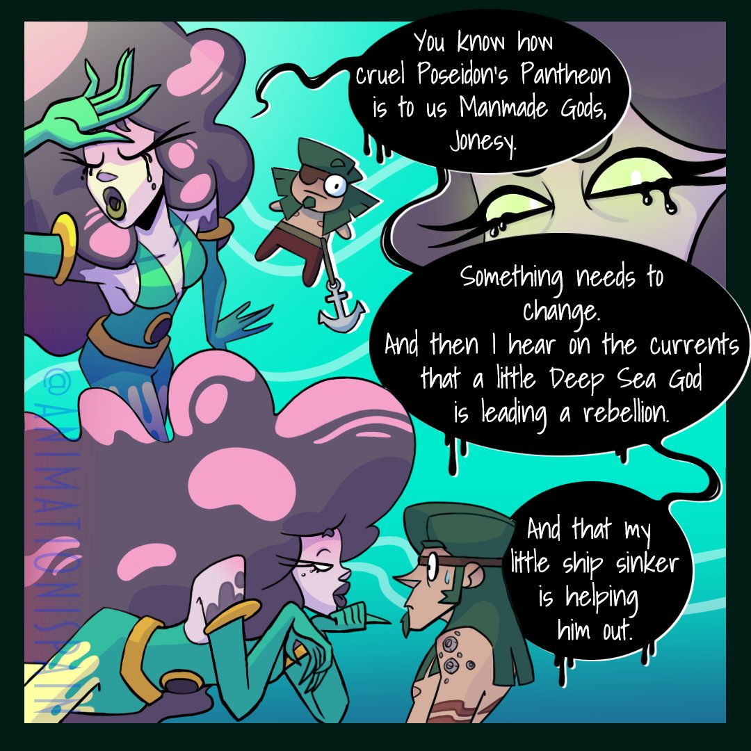 animationispain's tweet photo. (Part 2) Pollutia's lookin to join Balos's crew in the most dramatic fashion possible 💅 #banishedgods #oc #art #originalcharacter #illustration #animation #comic #cartoon #animationispain #artistsoninstagram #rhanimation2k22 https://t.co/2KEjKwqZ6r