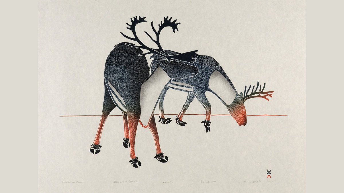 CanMusHistory's tweet image. Caribou at Dawn 

By Kananginak Pootoogook, 2001, Kinngait, Nunavut 

📷 CMH CD 2001-003 

#HistoryWeek2022 #CanadaHistoryWeek @CdnHeritage @HistoricaCanada