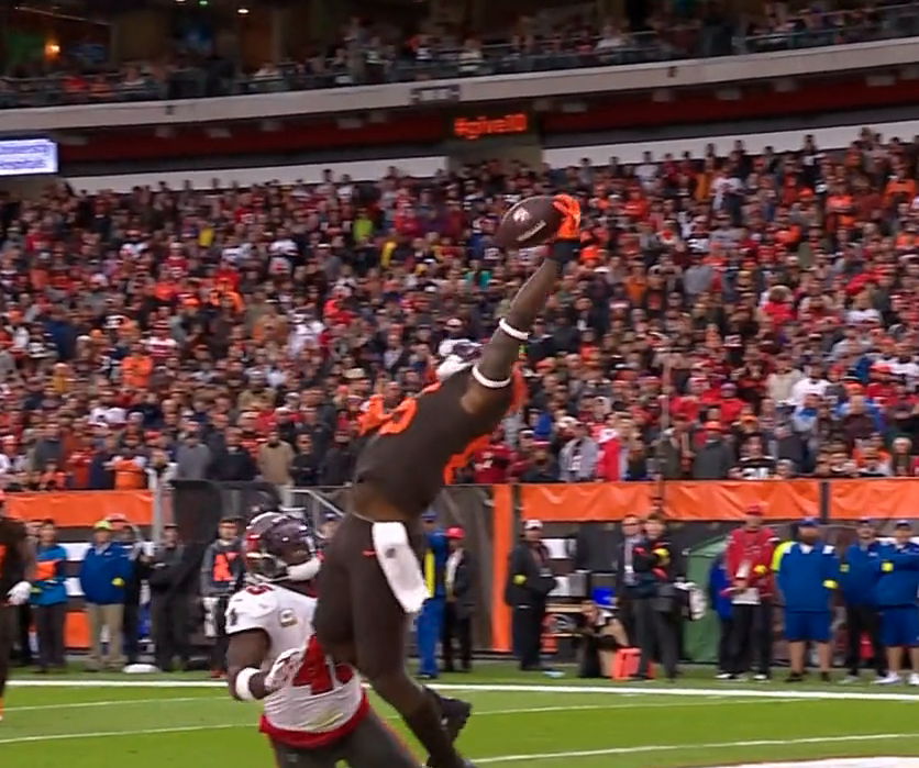 SNFonNBC's tweet photo. UNREAL CATCH, DAVID NJOKU. #Browns https://t.co/SYe00rANeu