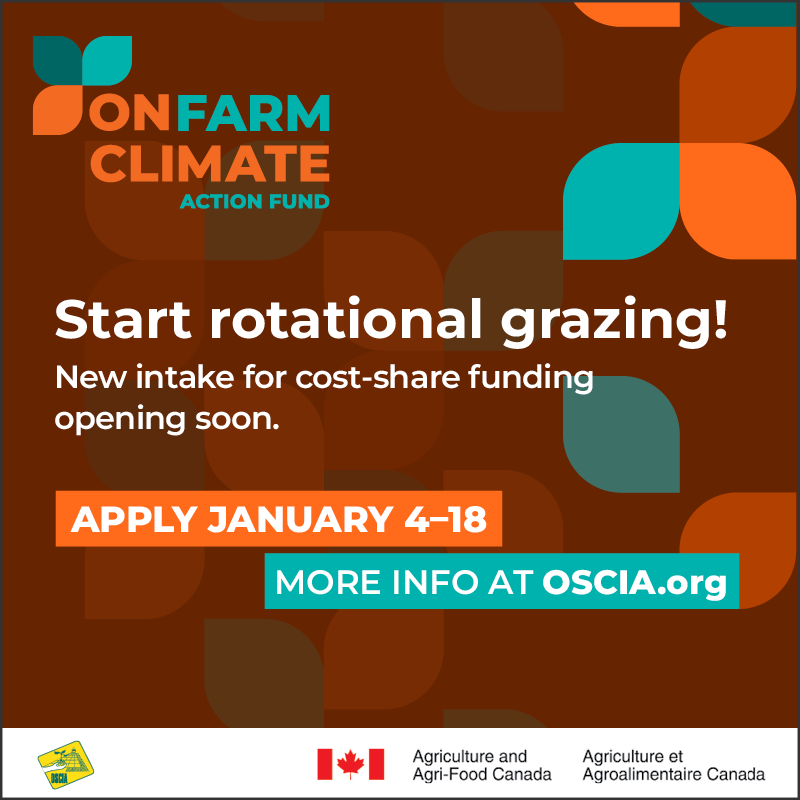 OntarioSoilCrop's tweet photo. Keep your cows happy!
Get cost-share funding to start rotational grazing.
Find out more by visiting https://t.co/q3u9I3ggzH
#OntAg #ONFarmClimateActionFund https://t.co/i5a0frhqsW