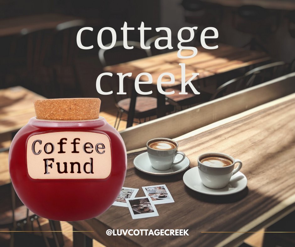 In Need of a Coffee Fund? We've Got It! Plus It's Perfect For Gifting Because It Arrives at Your Home In a Gift Box! #coffeefund #piggybank #giftsforcoffeelovers #cottagecreekgifts
