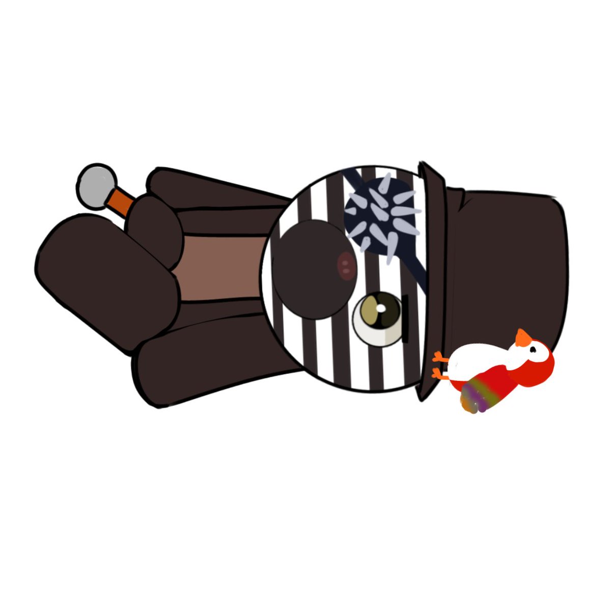 DORCUXI's tweet photo. a concept drawing of Zack's stuffed animal 
@TENFLEA 

[#zackpiggy #PiggyFanart #piggyroblox #robloxpiggy] https://t.co/1dvWM5DVBw