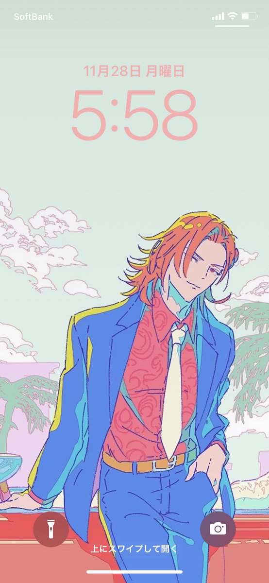 「と言いつつちゃっかりずっと設定してる壁紙絵に合わせて色で遊ぶなどした……ロック解」|はぎげのイラスト
