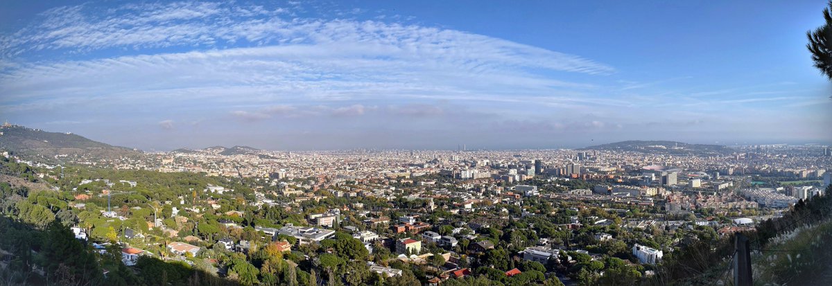 Barcelona panorama from the hills behind Pedralbes, November 2022.