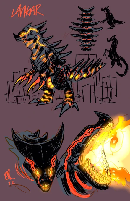 Epic artwork by  based on one of my designs for the new kaiju battle RPG coming from   
