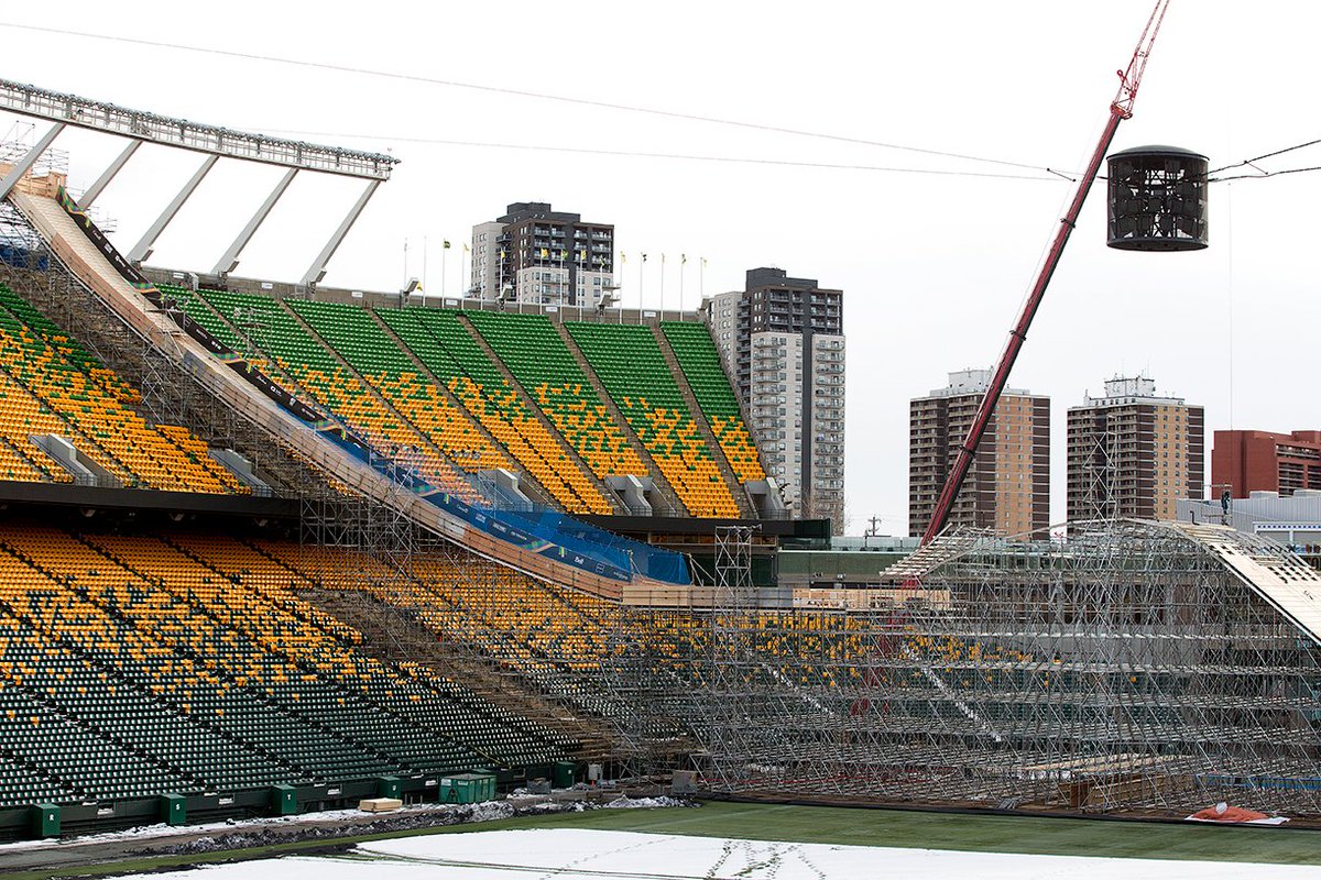 David Bloom on Twitter "Construction crews work on a giant snowboard