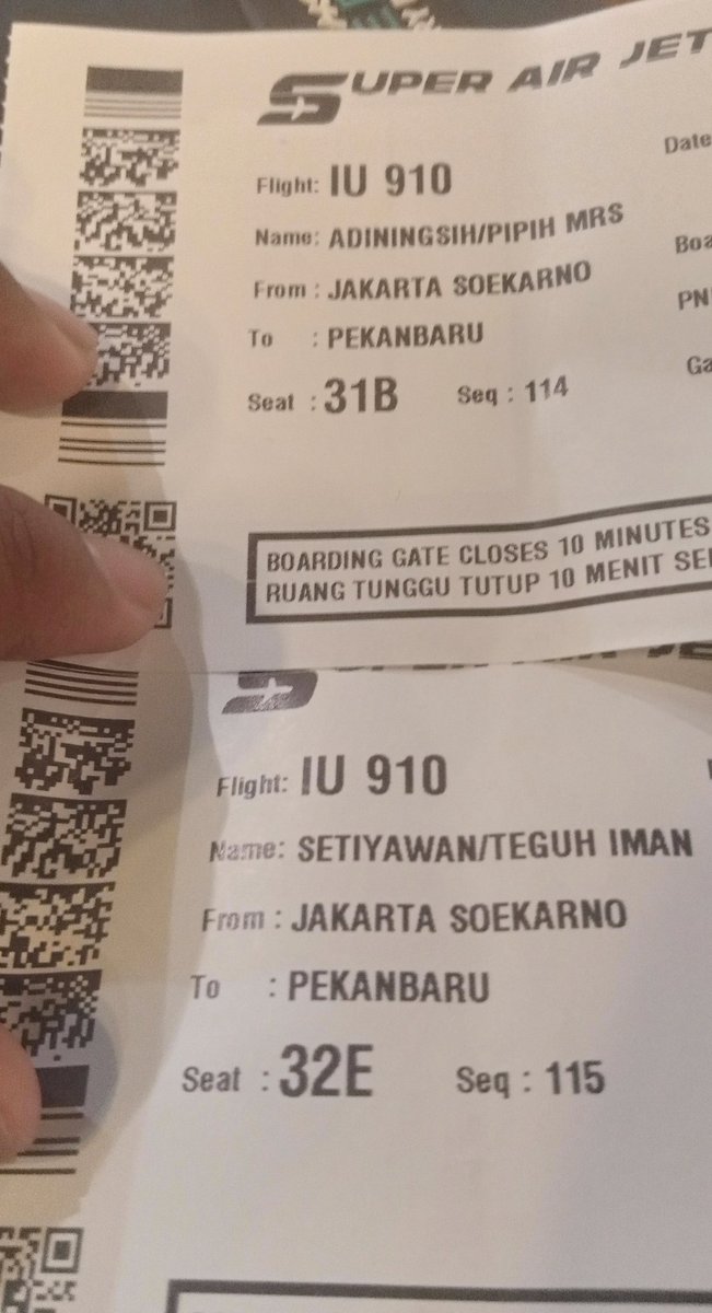 TeguhIS_'s tweet photo. Kecewa bet sama super air jet. 1 kode booking terpisah jarak. :( @SuperAirJet . Kadang hal hal sepele seperti ini kalau di perhatikan kan senang kami https://t.co/5bMcQccvm3