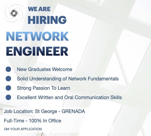 Solarwind_GND's tweet photo. We are HIRING!

#Grenada 
#Jobs 
#Employment 
#Careers 
#networking https://t.co/zCUeX9wURL