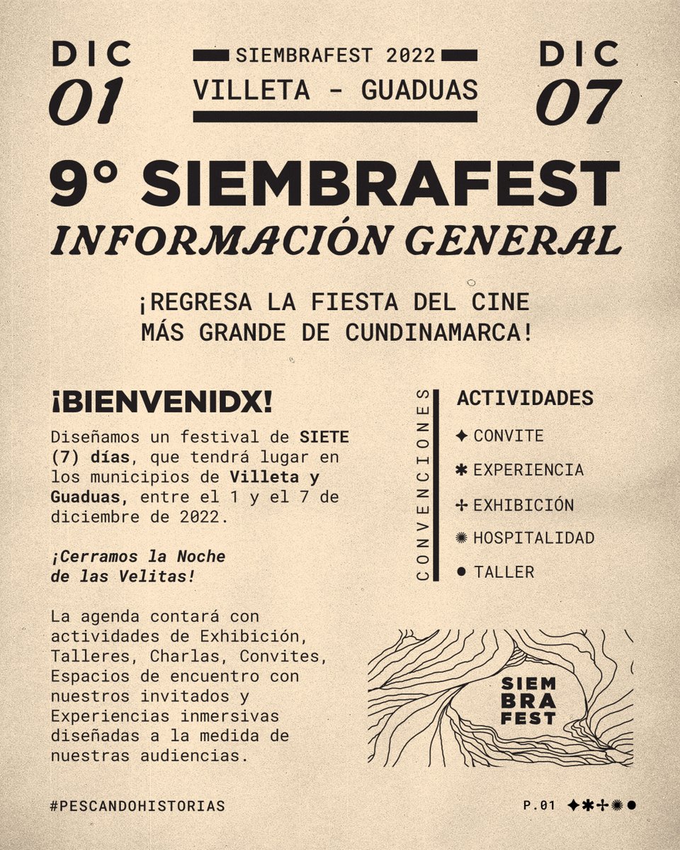 SiembraFest's tweet photo. Faltan sólo 5 días para iniciar la novena versión del SiembraFest. Conoce la programación y agéndate entre el 1 y 7 de diciembre, en los municipios de Villeta y Guaduas.
Disfrutemos del #CineAlCampo 
Conoce la programación completa en el siguiente enlace: https://t.co/22jYowrwtx https://t.co/sLRIEBJaJm