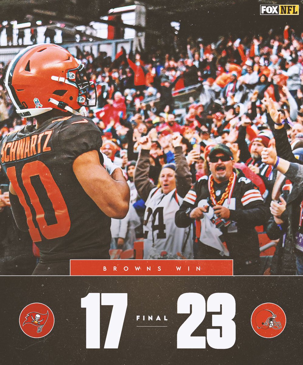 NFLonFOX's tweet photo. The @Browns take the OT win at home after defeating Tom Brady and the Bucs ‼️🙌 https://t.co/TgyIdn0IlH