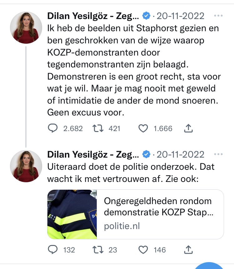 Het verschil in toon is veelzeggend.