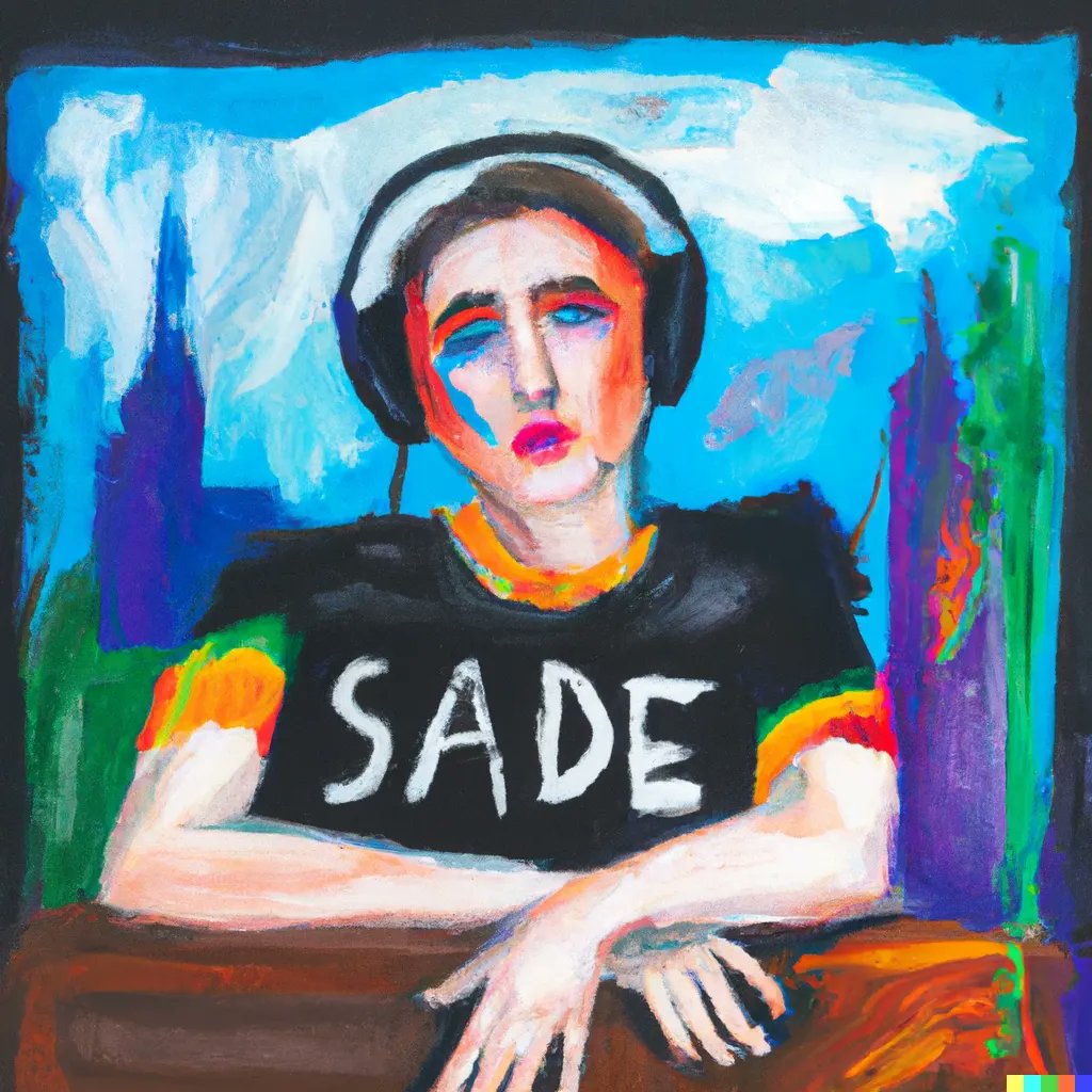 raidience's tweet photo. Typed "Nazz Raidience sad about show cancelation on https://t.co/wLZ9n1YhO4 cuz covid" into the weird AI prose machine.These were the images it gave...how do I not already own a Sade shirt?
#covidpositive #reruns #makerparkradio #Staten #islandboy #queerdjs #pandemicoflove #aiart https://t.co/m6MRWDTg8M