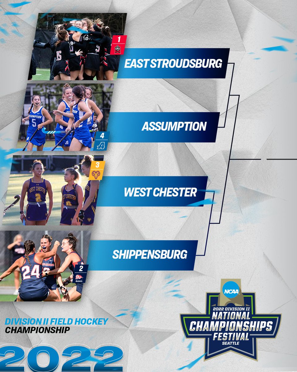 NCAA Division II (@ncaadii) on Twitter photo #D2FH SEMIFINALS ARE SET!
1โฃ <a href="/esufieldhockey/">esufh</a> ๐ 4โฃ <a href="/assumption_fh/">Assumption University Field Hockey</a>
2โฃ <a href="/SHIPfieldhockey/">Ship Field Hockey</a> ๐ 3โฃ <a href="/WCUAthletics/">West Chester Golden Rams</a>
Next stop Seattle!
๐: on.ncaa.com/22D2FHsp
#D2Festival #D2FH SEMIFINALS ARE SET!
1โฃ <a href="/esufieldhockey/">esufh</a> ๐ 4โฃ <a href="/assumption_fh/">Assumption University Field Hockey</a>
2โฃ <a href="/SHIPfieldhockey/">Ship Field Hockey</a> ๐ 3โฃ <a href="/WCUAthletics/">West Chester Golden Rams</a>
Next stop Seattle!
๐: on.ncaa.com/22D2FHsp
#D2Festival