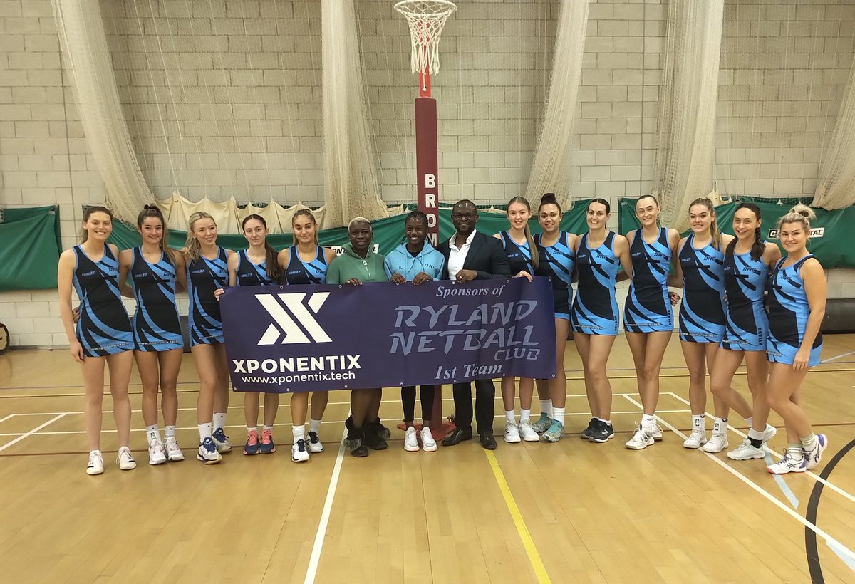rylandnetball's tweet photo. Before the success of the 14A's, Prem had a good win this morning, best performance of the season with a 65-45 win v @ThoroughbredsNC. Great to see our sponsors @xponentix with us today as well 💙💙 https://t.co/CMTAFl1goz