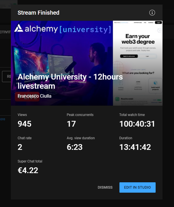 FrancescoCiull4's tweet photo. A  nice livestream today, 

with almost 1000 unique viewers. https://t.co/ngu45h0JvL