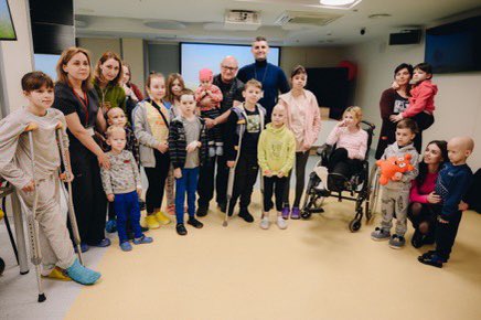 StationCDRKelly's tweet photo. Visited OCHMATDYT Children's Hospital in Kyiv today. Met the inspiring support staff and young patients injured by horrific Russian attacks. Please help in my efforts to save other children with a donation to purchase ambulances for Ukraine. Donate at https://t.co/nADFga7aOp https://t.co/Xx51syxEr3