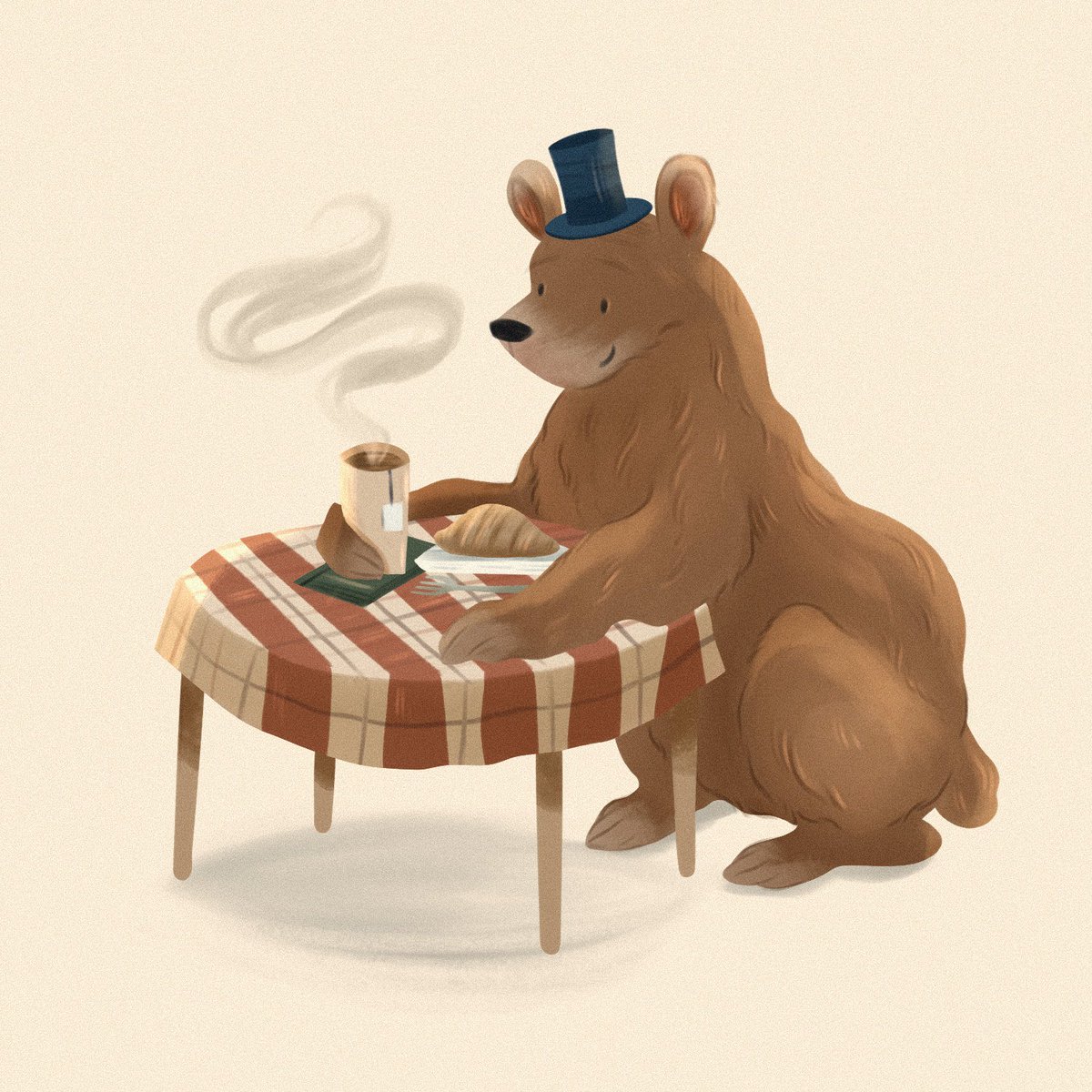 amytamar's tweet photo. My latest illustration, inspired by a recent cafe date, an almond croissant and a delicious London fog with a squirt of peppermint 🥰😍 #illustrator #digitalart #Procreate https://t.co/MS4ImIrApR