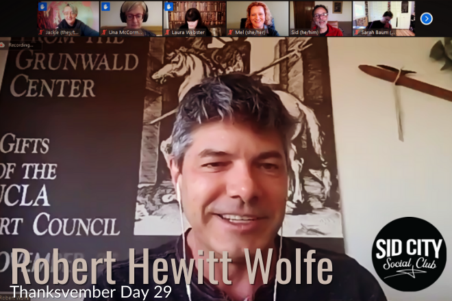 sidcityonline's tweet photo. This guy! Writer/producer/showrunner/genius Robert Hewitt Wolfe has been so generous with his time and expertise, answering questions and sharing stories with us in the #SidCitySocialClub. We are thankful for you, RHW!

#Thanksvember https://t.co/sDHssZ5RIx