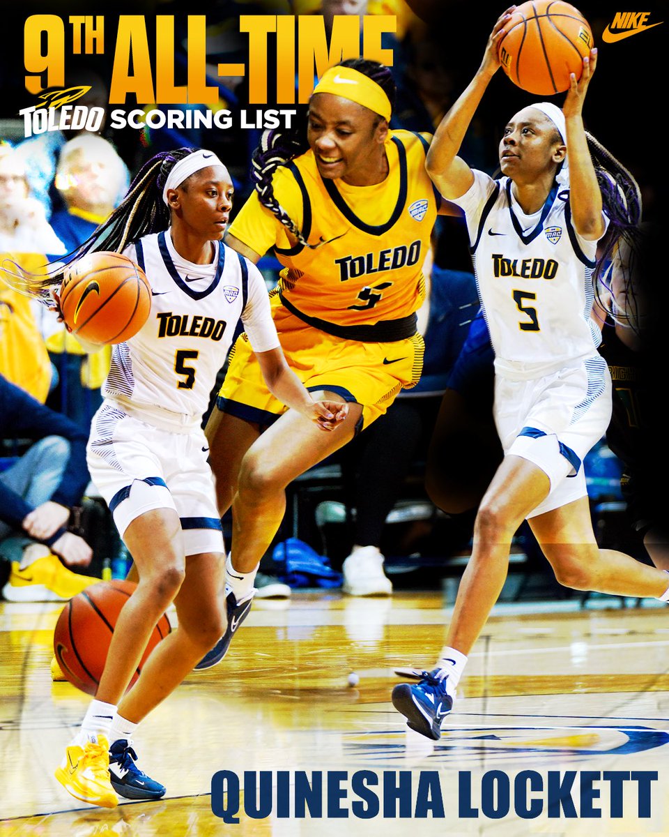 ToledoWBB's tweet photo. Yesterday @Q_lockett5 moved into 9th place on our All-Time scoring list with 1,483 points! 🚀🔥 https://t.co/Qo04HRR0Kh